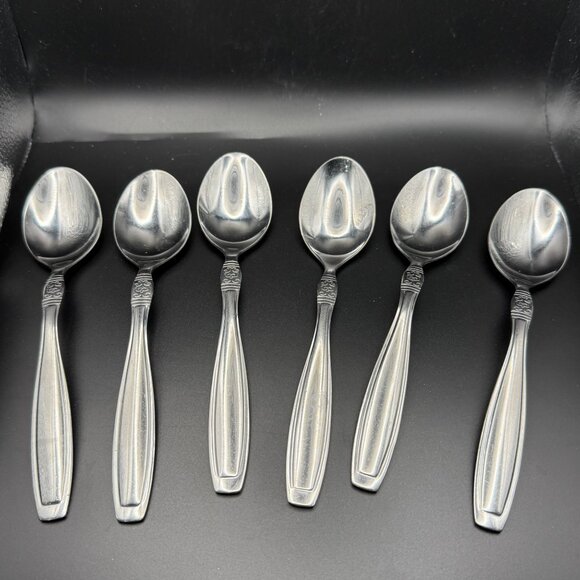 Oneida Vista Stainless Steel Tablespoons Set Of 6 Vintage Flatware Silverware - Picture 1 of 5